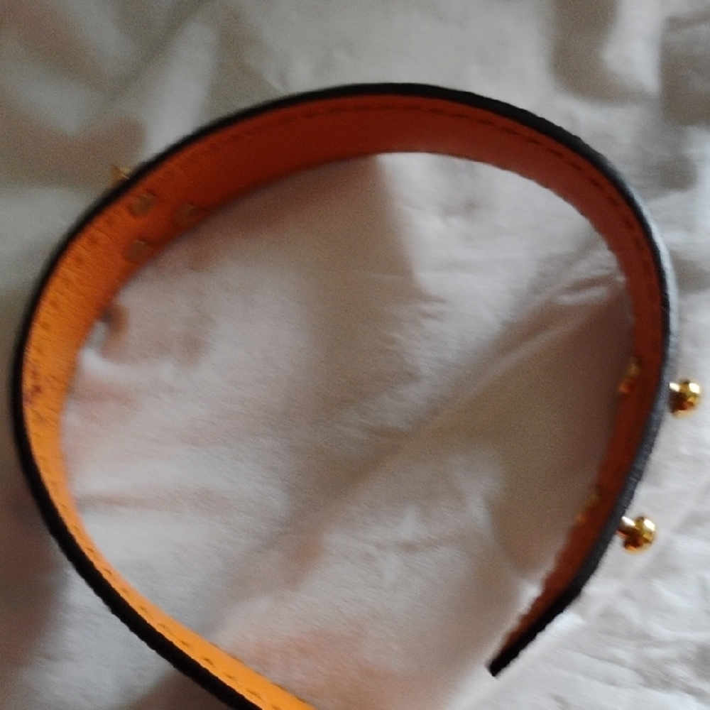 Louis Vuitton Monogram Leather Bracelet with Gold Accent - Picture 9 of 13